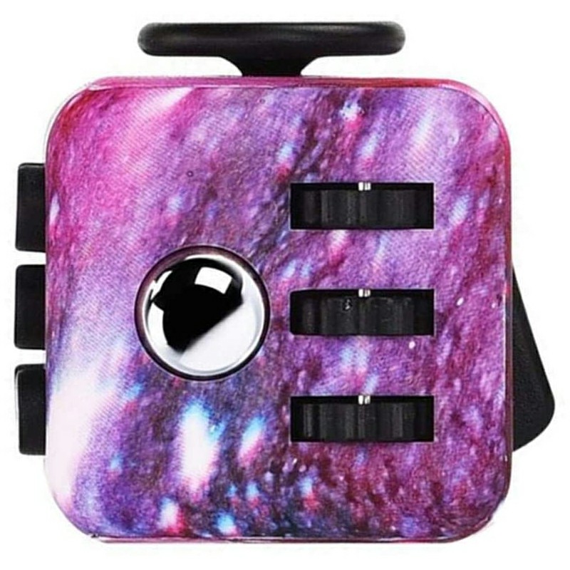 Fidget product Cube Decompression Cube Scorpion Anti-irritation Education product Gift - Starry Sky Purple