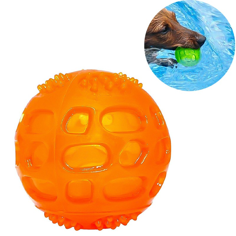 Rubber Pet Dog Chew Toy Ball Floating Aggressive Indestructible Squeaky Play Toy