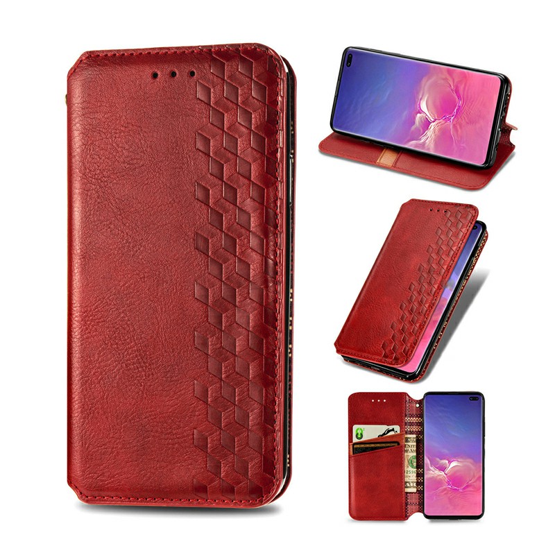 Flip Stand Phone Cover Magnetic PU Leather Wallet Case for Samsung Galaxy S10 Plus