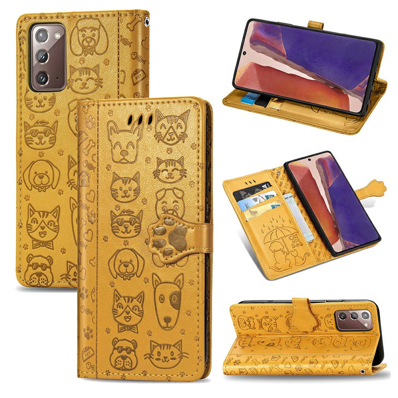 PU Leather Phone Case Flip Stand Cover with Card Slot for Samsung Galaxy Note 20