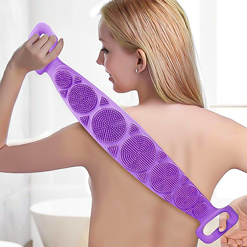 Body Cleaning Double Sided Back Scrubber Bath Shower Silicone Spa Brush Tool
