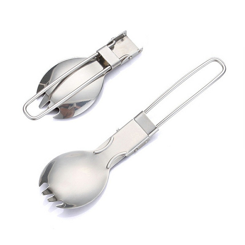 Stainless Steel Folding Picnic Traveling Camping Spork Spoon Fork