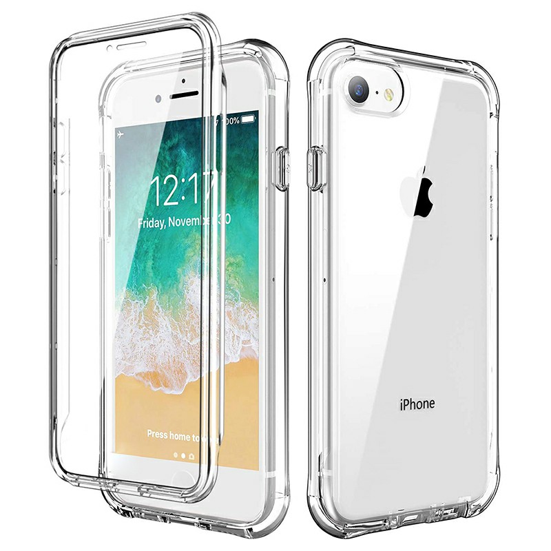 Full Body Slim TPU and PC Phone Case with Bumper Edge for iPhone 7/8/SE