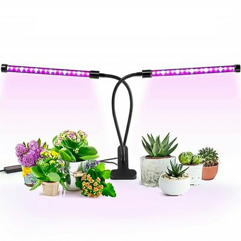 2 Head LED Grow Light Plant UV LED Growing Lamp Full Spectrum 10 Dimmable Level