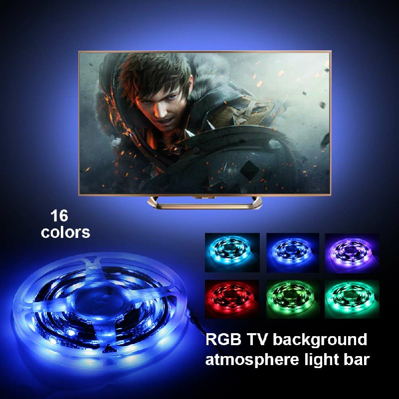 USB TV Back Light RGB Backlight LED Lights 4 Strips Background with Remote 5V