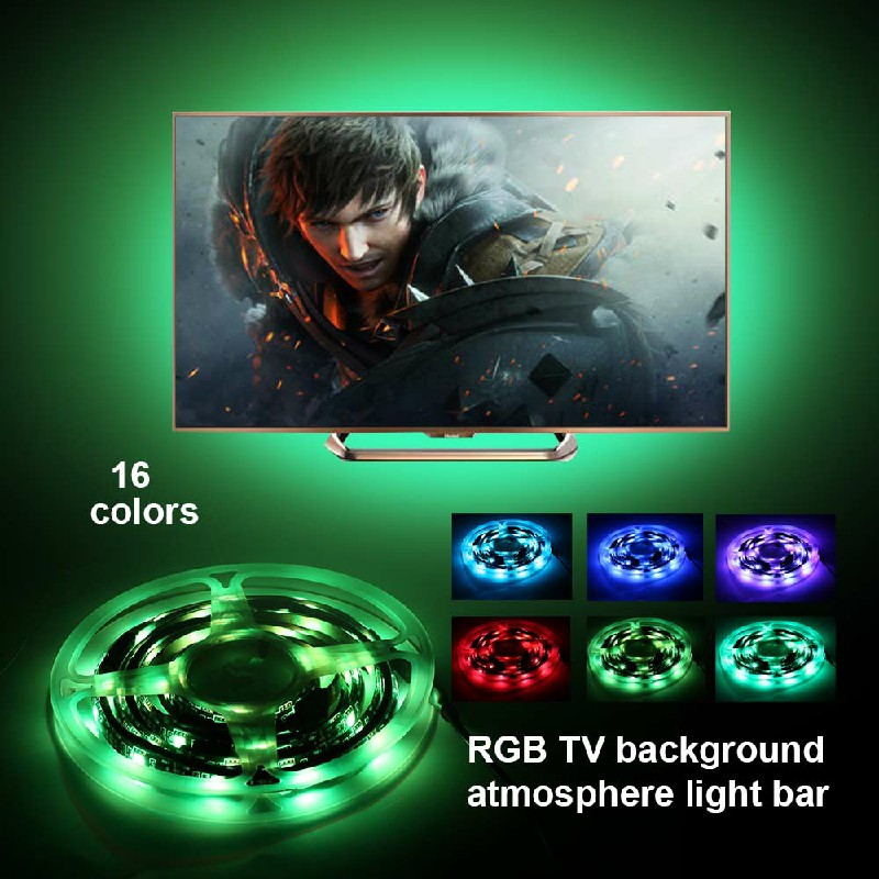 USB TV Back Light RGB Backlight LED Lights 4 Strips Background with Remote 5V