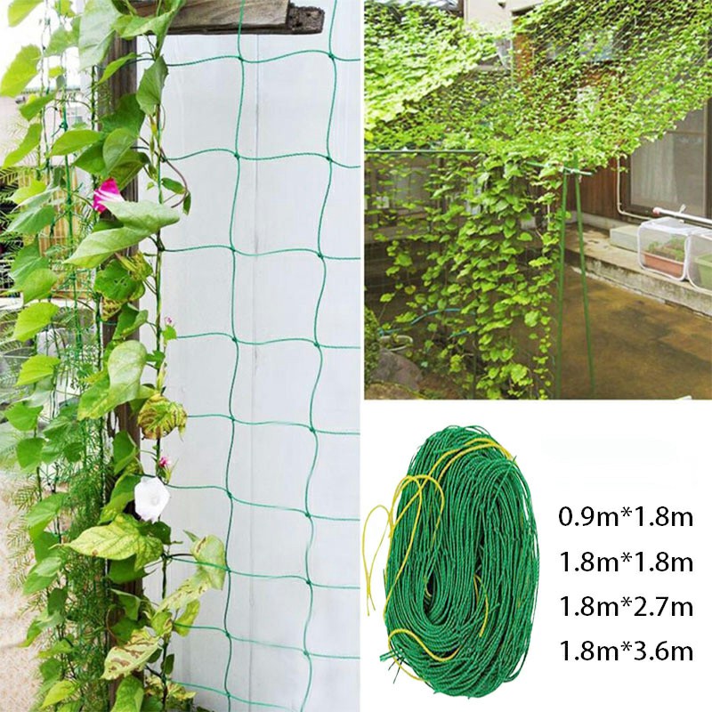 Trellis Garden Climbing Net Mesh Plant Support Plastic Green Bean Cucumber Ropes