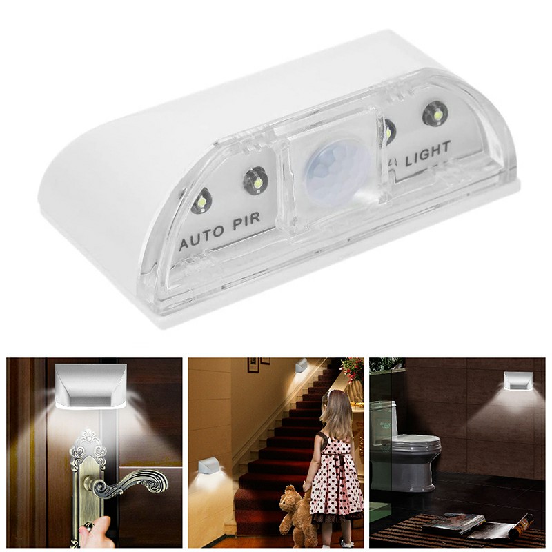 4 LED Light PIR Infrared Wireless Auto Sensor Motion Detector Door Keyhole Lamp