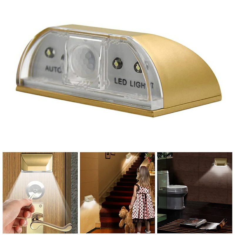 4 LED Light PIR Infrared Wireless Auto Sensor Motion Detector Door Keyhole Lamp
