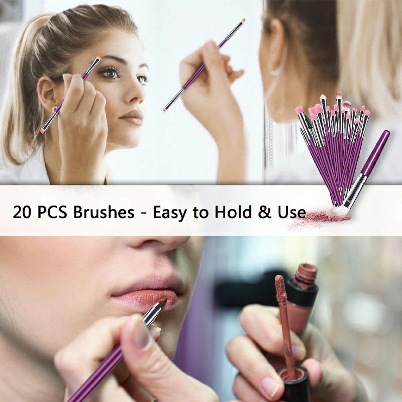 20 pcs Makeup Brush Set tools Make-up Toiletry Kit Wool Make Up Brush Set