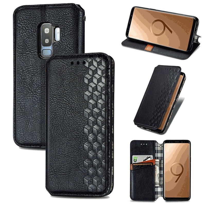 Magnetic PU Leather Wallet Case Flip Stand Cover for Samsung Galaxy S9 Plus