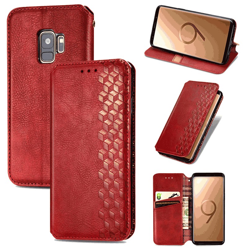 Magnetic PU Leather Wallet Case Flip Stand Cover for Samsung Galaxy S9