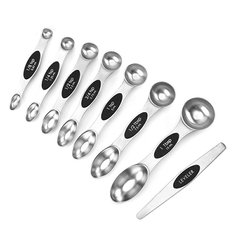 8 pcs Magnetic Stainless Steel Measuring Spoon Set