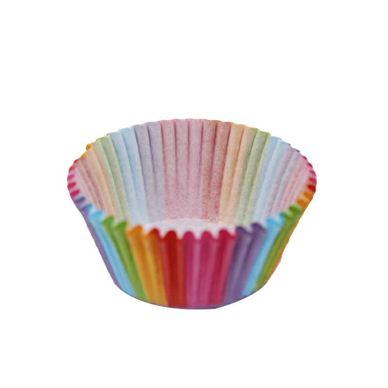 100pcs Colorful Rainbow Paper Cake Cupcake Liners Baking Muffin Cups Case for Party