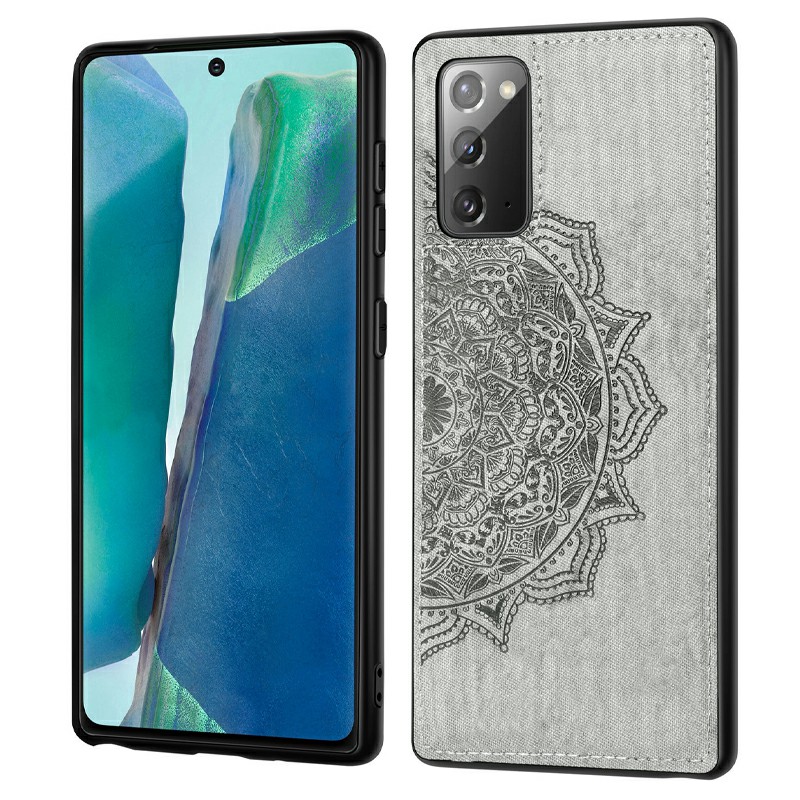 Mandala Embossed Fabric Phone Case TPU + PC Case for Samsung Galaxy Note 20