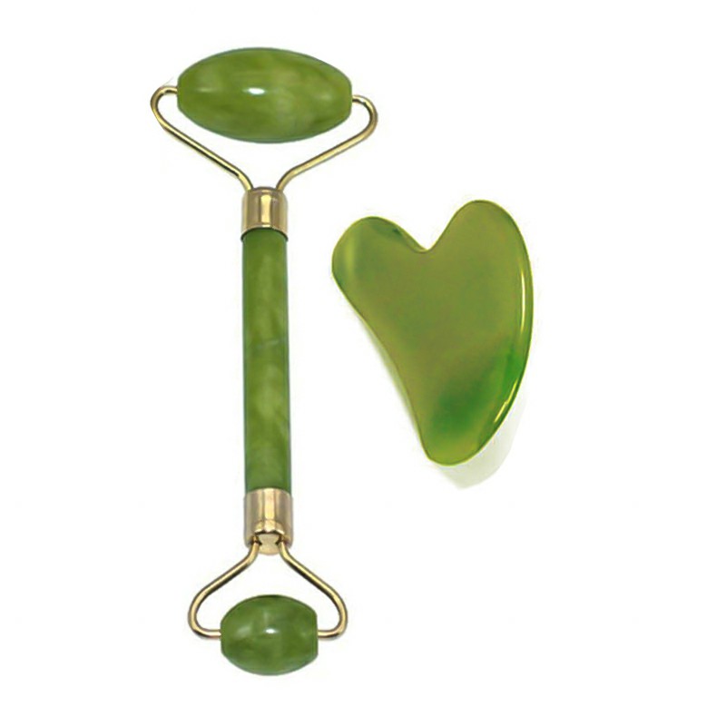 Jade Roller with Gua Sha Scraper for Face Beauty Roller to Improve the Appearance of your Skin