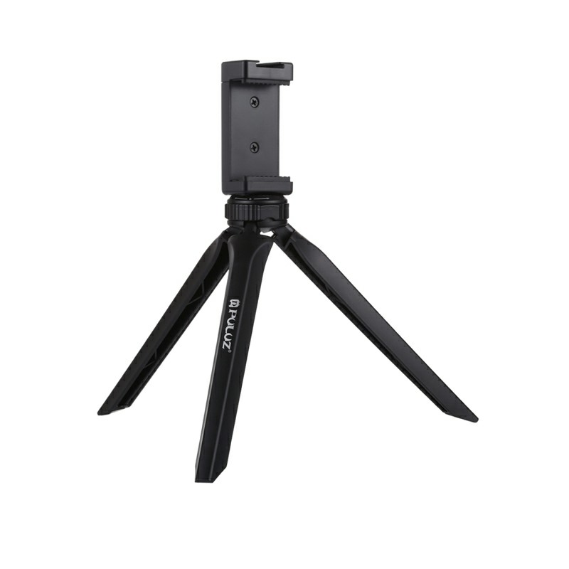 Pocket Mini Plastic Tripod Mount with Phone Clamp for Smartphones and Camera