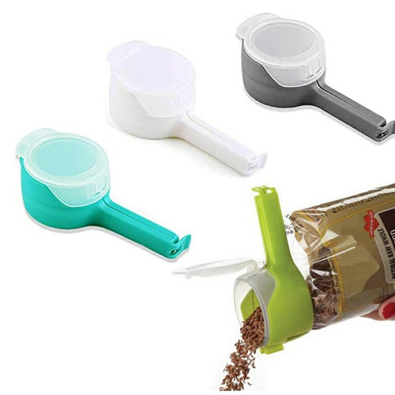 Food Sealing Clips with Nozzle Plastic Bag Moisture Sealing Clamp Kitchen Snack Food Saver