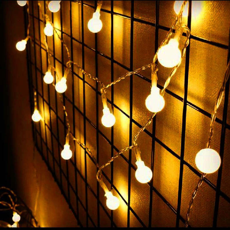 3m 20 LEDs Globe Bulb Ball Fairy String Lights Mains Plug In Garden Outdoor Indoor Xmas - Warm Light