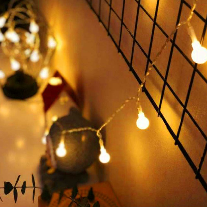 3m 20 LEDs Globe Bulb Ball Fairy String Lights Mains Plug In Garden Outdoor Indoor Xmas - Warm Light