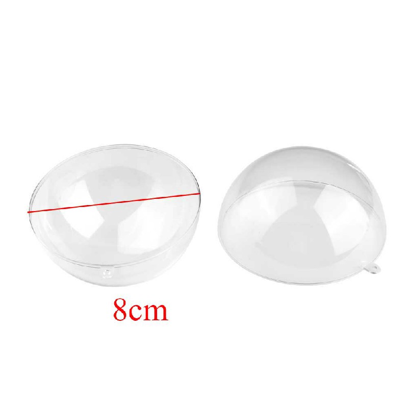 Clear Plastic Acrylic Craft Ball Sphere Baubles for Christmas Wedding Decoration