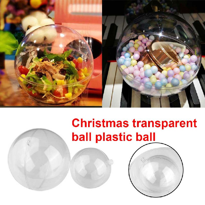 Clear Plastic Acrylic Craft Ball Sphere Baubles for Christmas Wedding Decoration
