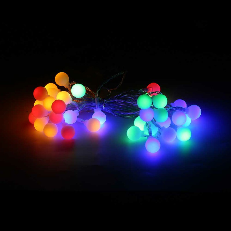 6m 40 LEDs Globe Bulb Ball Fairy String Lights Mains Plug In Garden Outdoor Indoor Xmas - Color Light