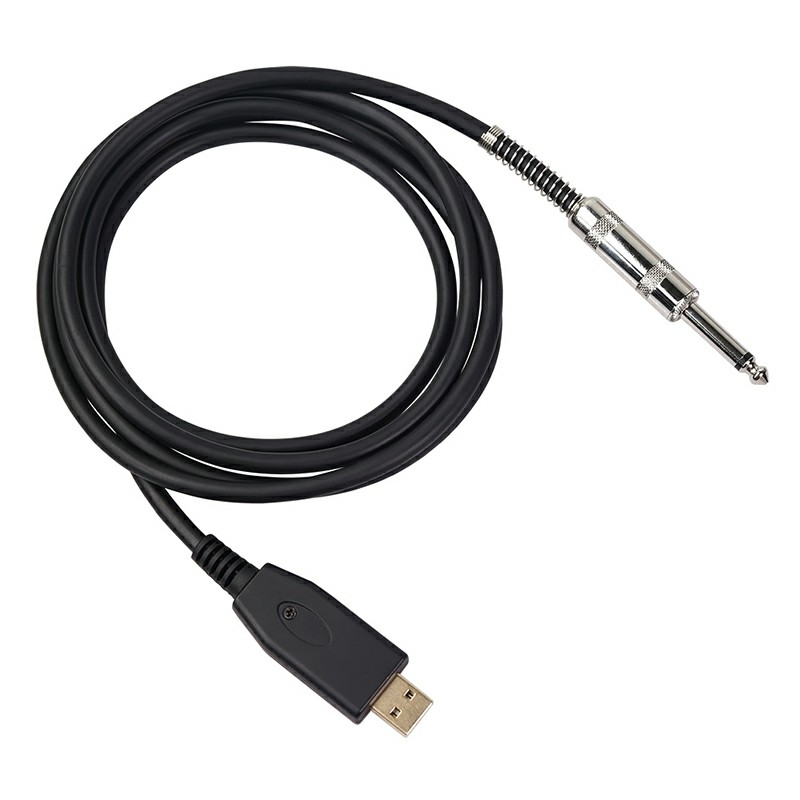 USB 2.0 Interface Male to 1/4 Inch TS Mono Jack Connector Cord Electric Guitar Bass to PC USB Converter Cable