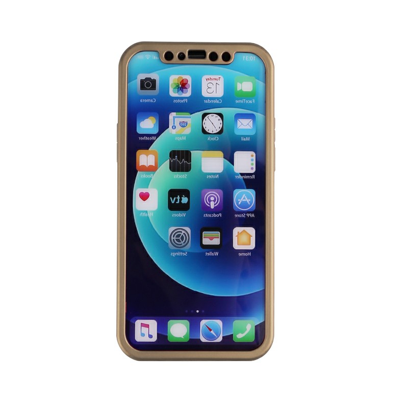 Full Coverage Hard Thin Case Back Cover with Tempered Film for iPhone 12 Pro Max