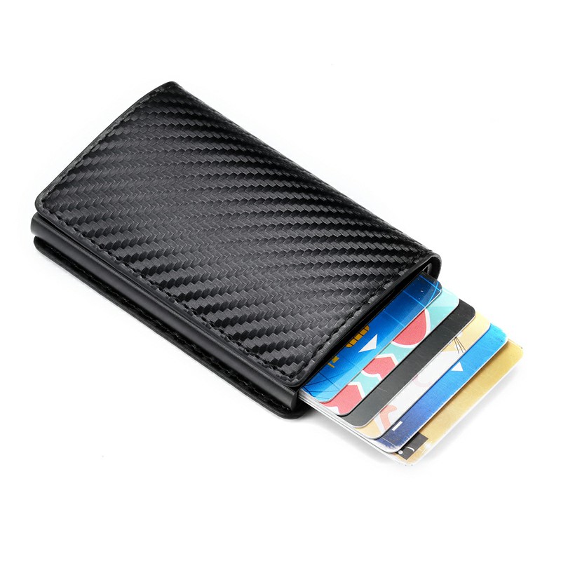 RFID Blocking Genuine Leather Credit Card Holder Money Cash Clip Wallet