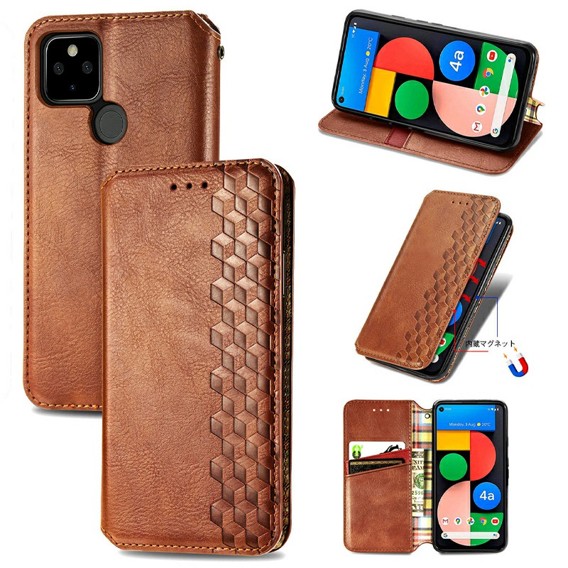 Magnetic Buckle PU Leather Wallet Case Cover for Google Pixel 5