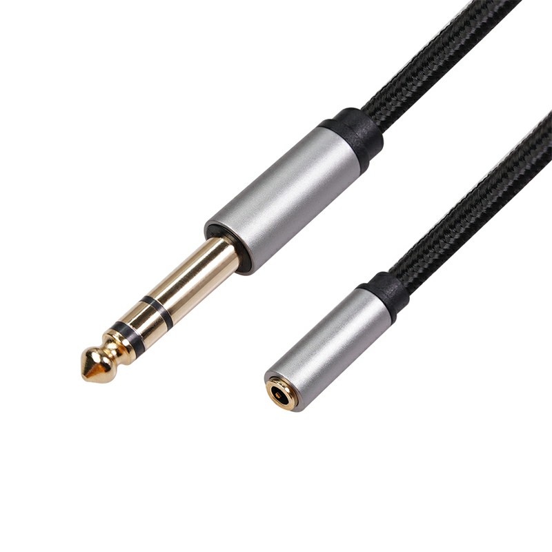 6.35mm 1/4 Male to 3.5mm 1/8 Female Stereo Jack Audio Cable - 0.3M
