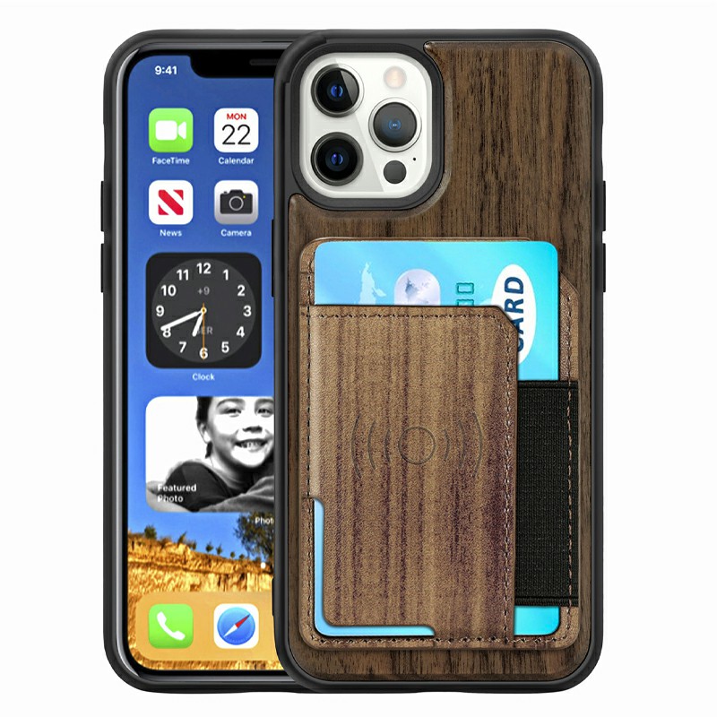 Real Natural Wood Phone Case Protective Back Cover for iPhone 12/12 Pro 6.1 inch