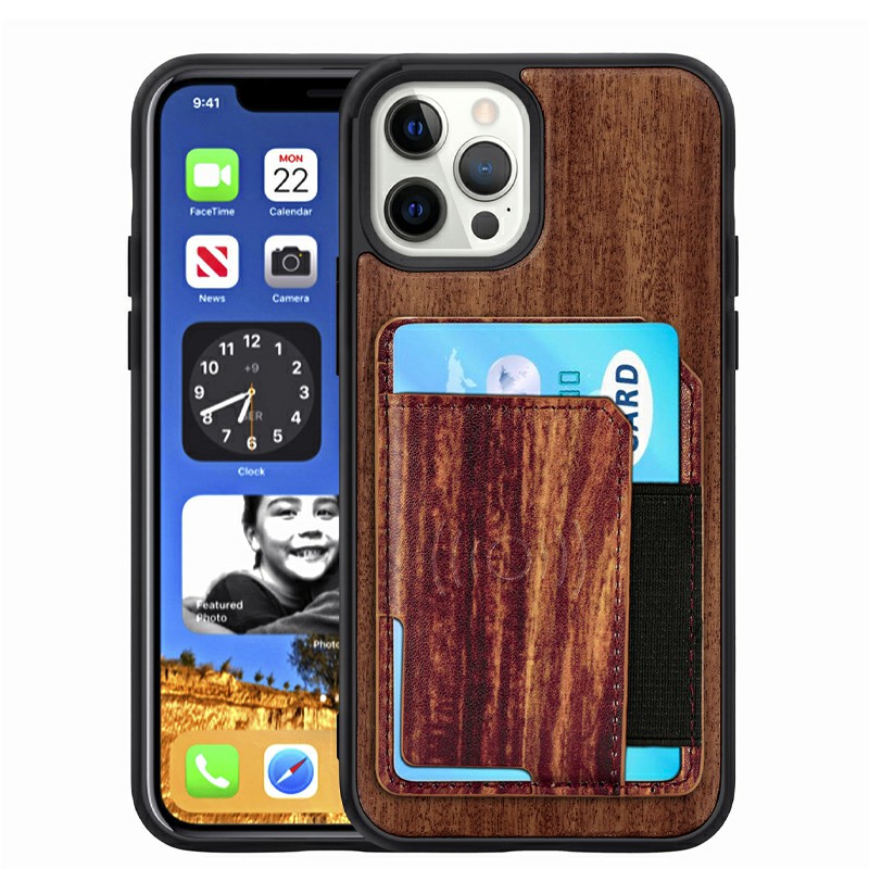 Real Natural Wood Phone Case Protective Back Cover for iPhone 12/12 Pro 6.1 inch