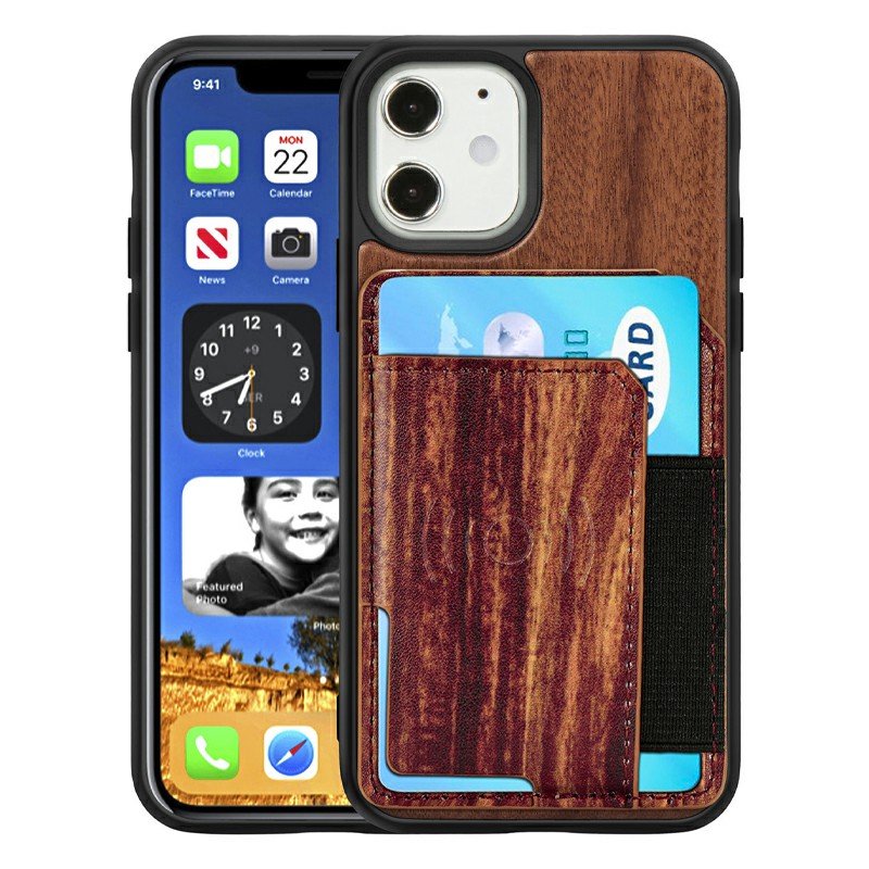 Real Natural Wood Phone Case Protective Back Cover for iPhone 12 Mini