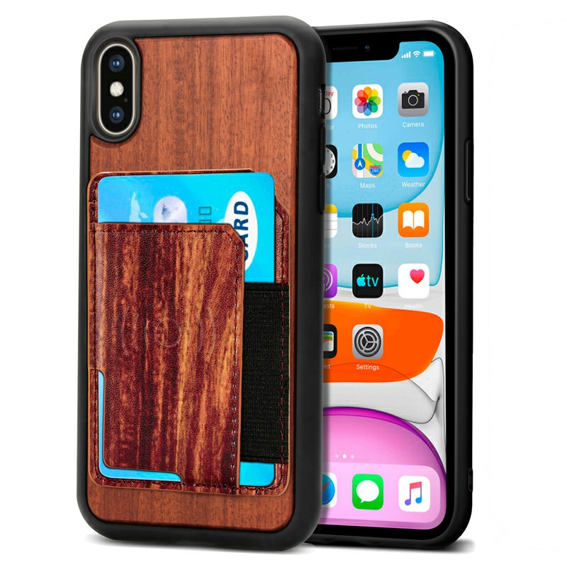 Real Natural Wood Phone Case Protective Back Cover for iPhone XS Max
