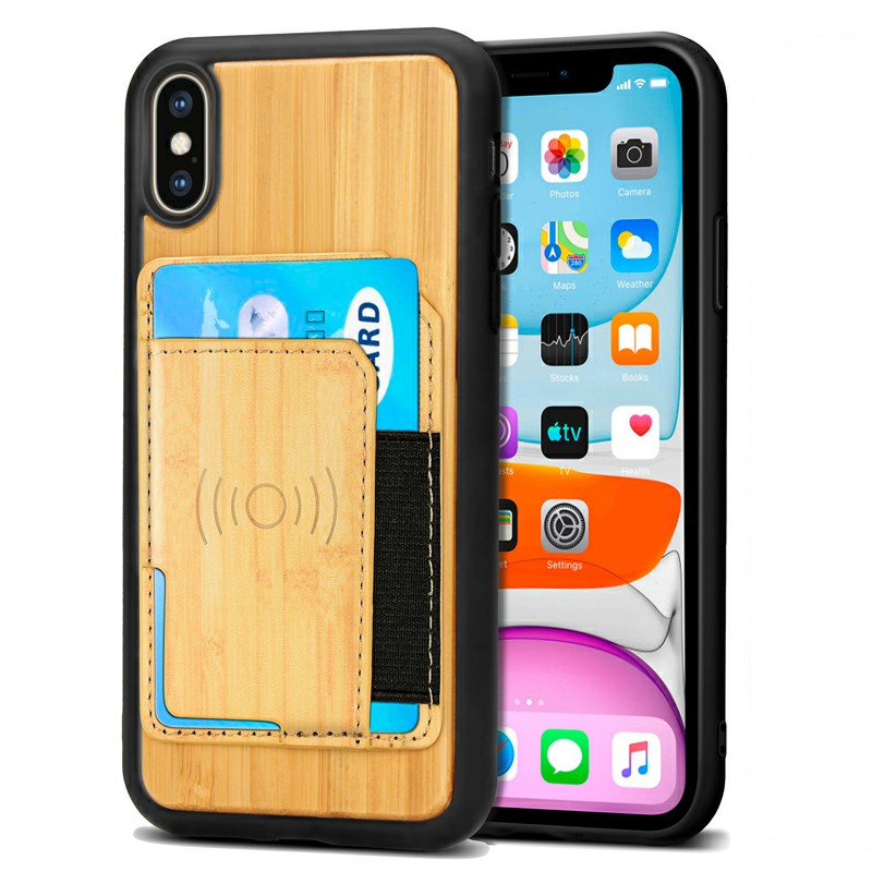 Real Natural Wood Phone Case Protective Back Cover for iPhone X/XS