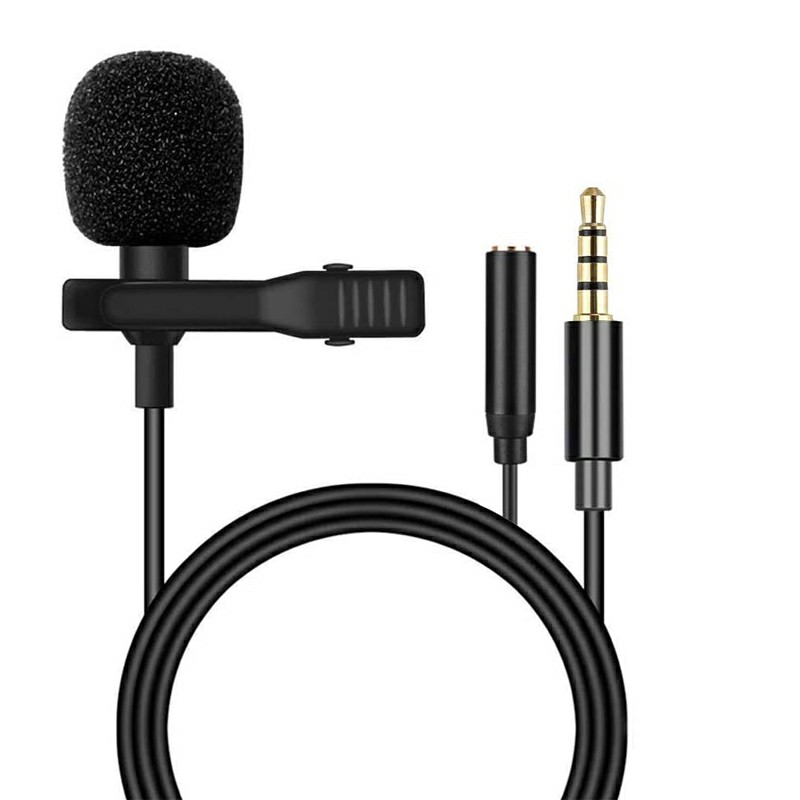 Clip-on Lapel Mini Lavalier Mic Microphone 3.5mm For Mobile Phone PC Recording