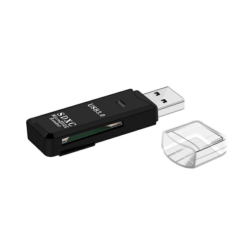 High Speed USB 3.0 Multi 2in1 Memory Card Reader Adapter for SD/TF Micro SD - Black