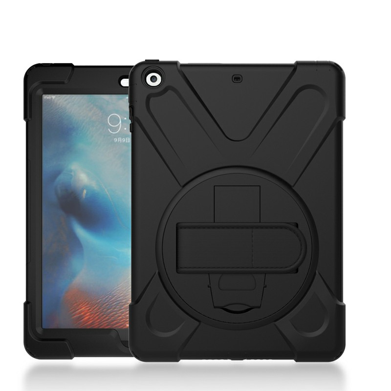 Heavy Duty Rugged PC Silicone Case with Rotating Bracket for Apple iPad 5 iPad Air