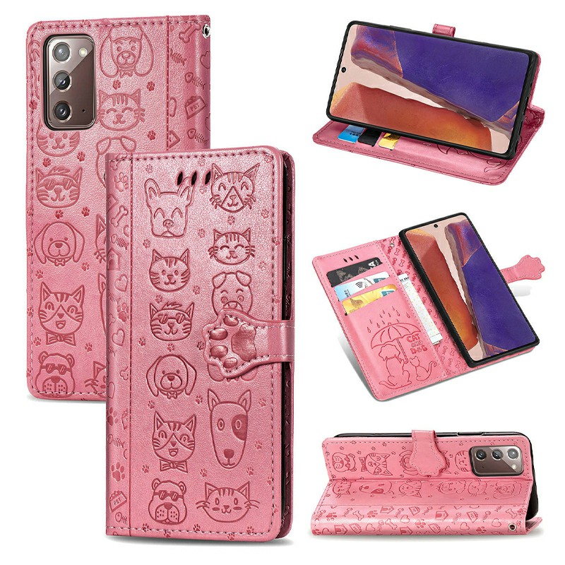 PU Leather Phone Case Flip Stand Cover with Card Slot for Samsung Galaxy Note 20