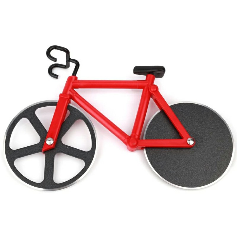 Stainless Steel Bicycle Pizza Cutter Bike Dual Slicer Chopper Home Kitchen