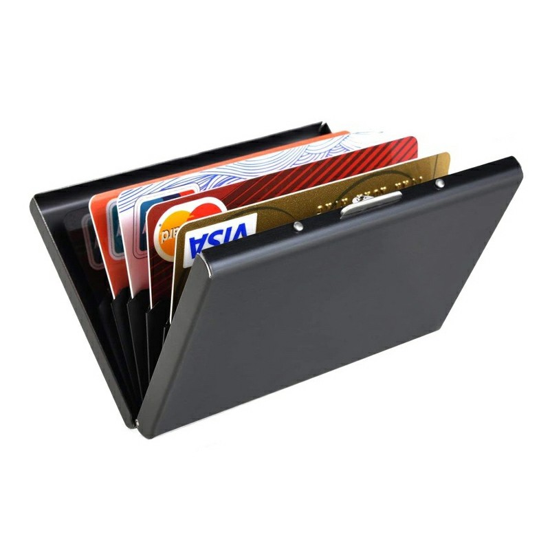 Metal RFID Blocking Wallet Slim Anti-scan Contactless Credit Card Holder