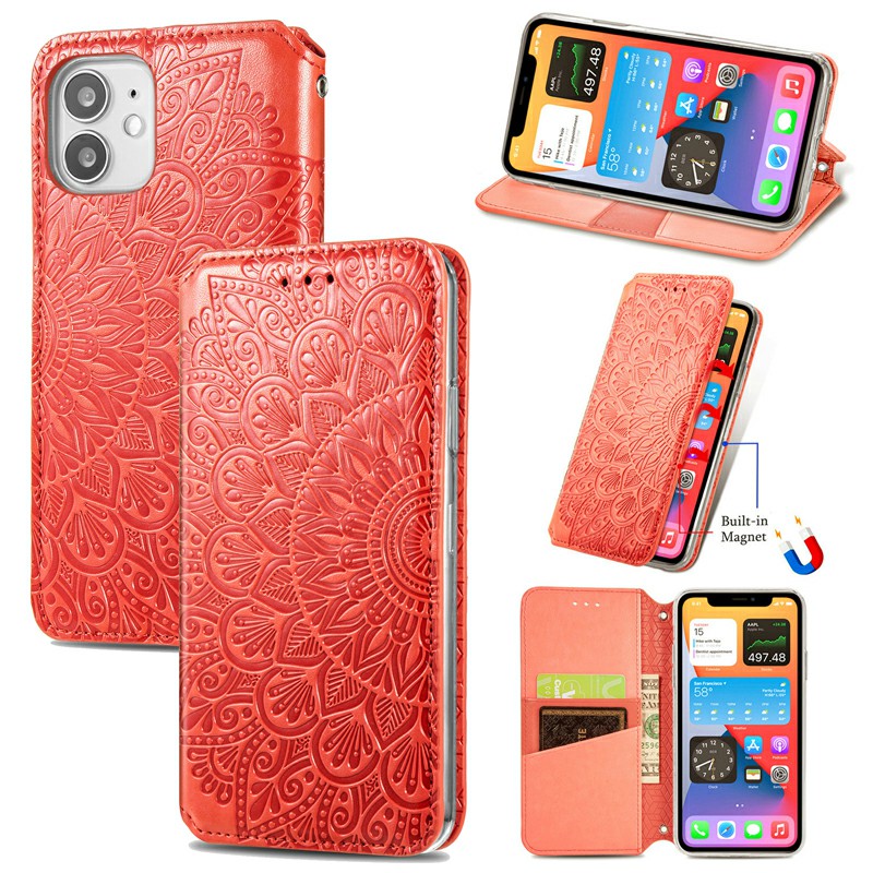 Magnetic PU Leather Wallet Case Flip Card Cover for iPhone 12 Mini