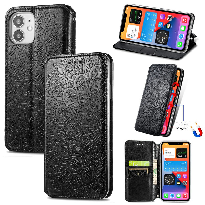 Magnetic PU Leather Wallet Case Flip Card Cover for iPhone 12 Mini