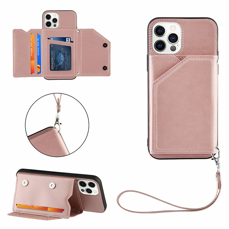 Wallet Card Case Leather Flip Stand Cover Case for iPhone 12 Pro
