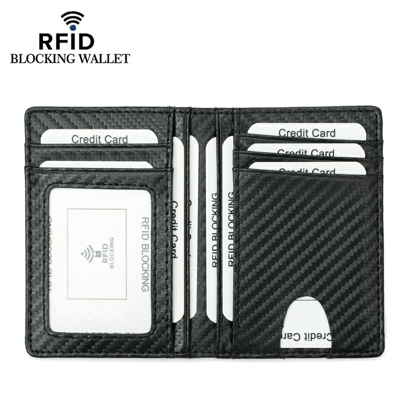 RFID Blocking Carbon Fiber Pattern Super Fiber Card Wallet