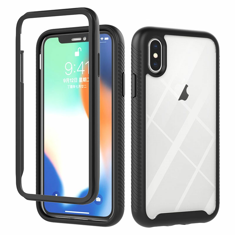 360 degree Full Body Slim Armor Case with Front Frame for iPhone X and iPhone XS