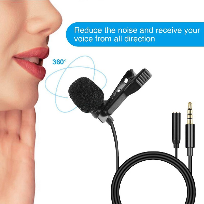 Clip-on Lapel Mini Lavalier Mic Microphone 3.5mm For Mobile Phone PC Recording