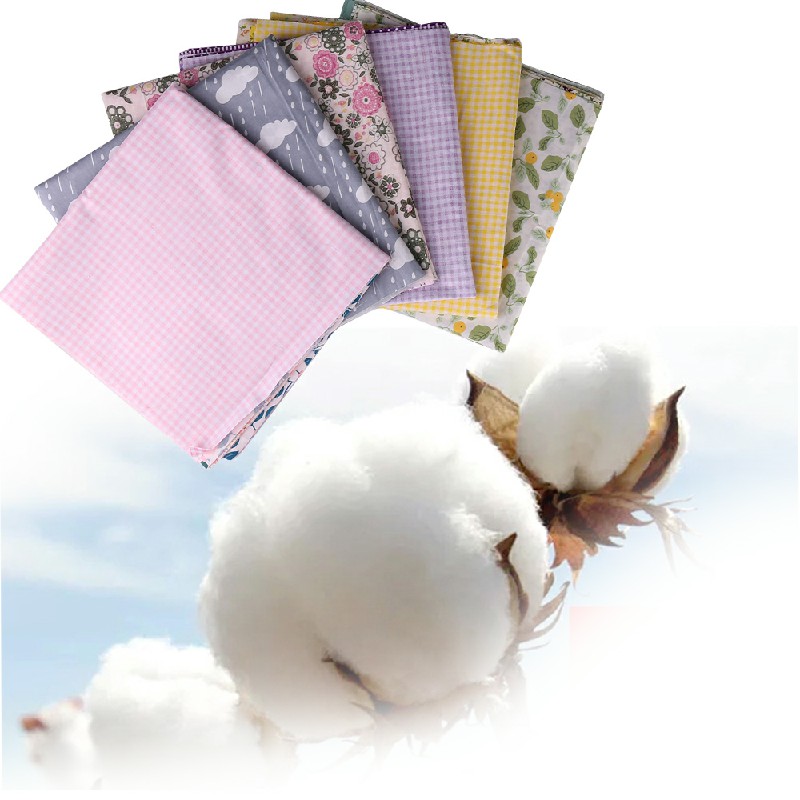 DIY 7PCS Bundles Fabric Fat Quarters Cotton Floral Dress Craft Quilt Sewing - Grey